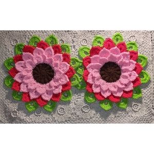 Rose Sunflower Crochet Handcrafted